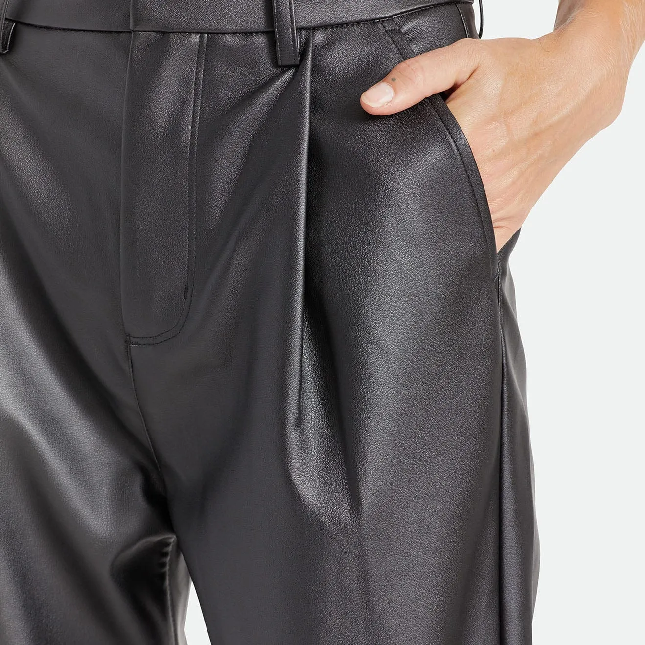 ABERDEEN LEATHER TROUSER PANT - BLACK
