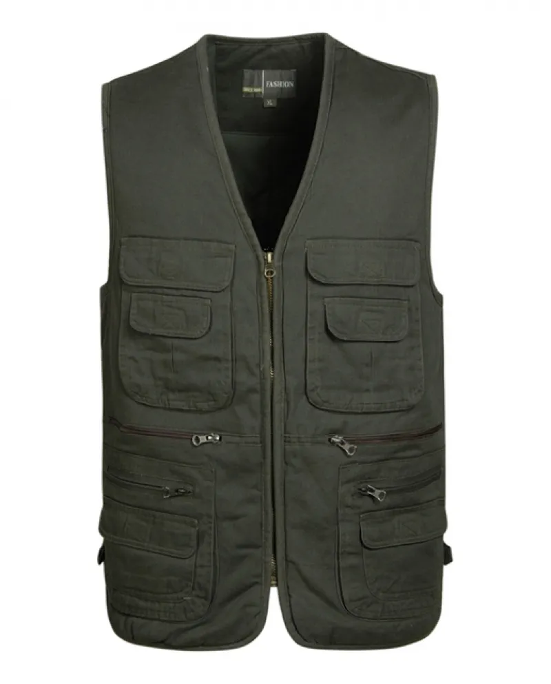 Autunno Inverno 100 riempitivi di cotone Gilet spesso Gilet da uomo casual caldo con molte tasche Giacche da uomo senza maniche