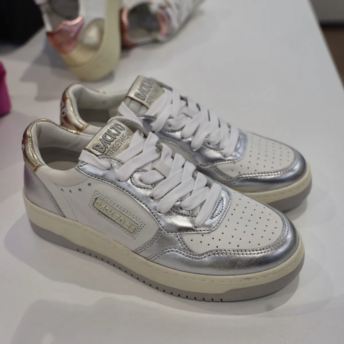 BACK 70 SLAM-A902 SNEAKER DONNA BIANCO RIP ARGENTO  