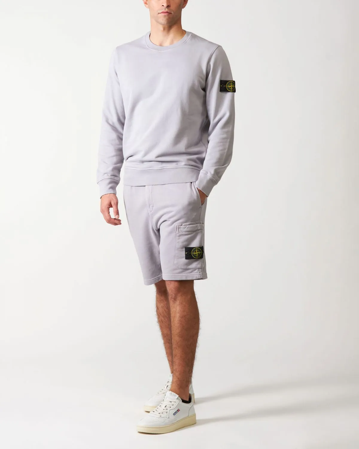 Bermuda in felpa grigio