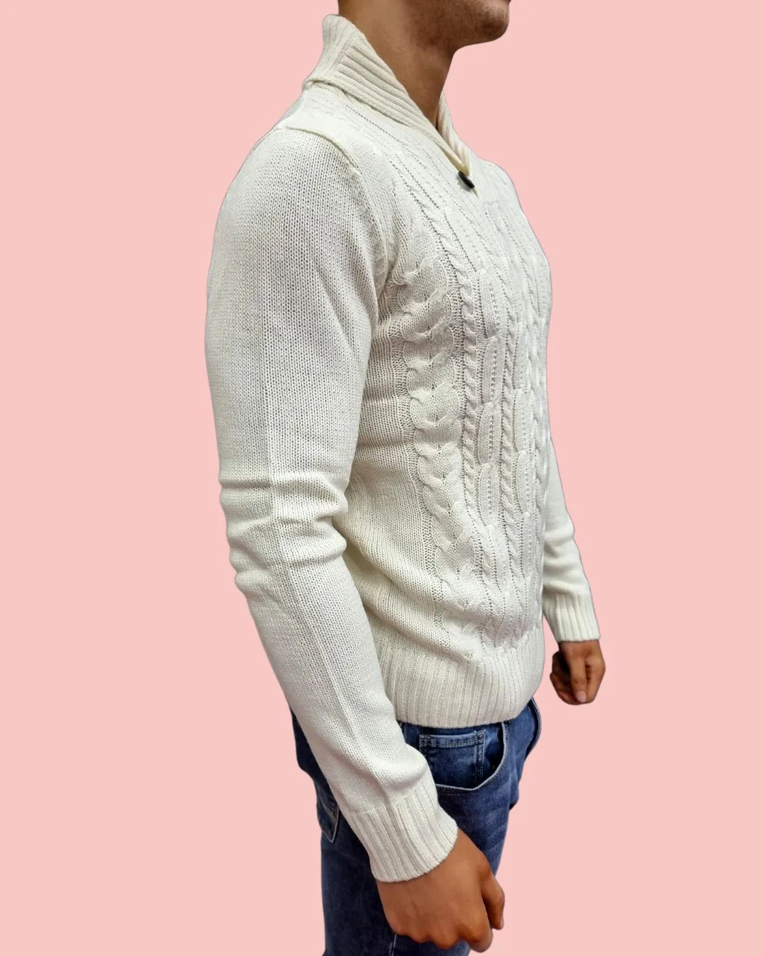 Maglia uomo collo sciallato lana art.6419222