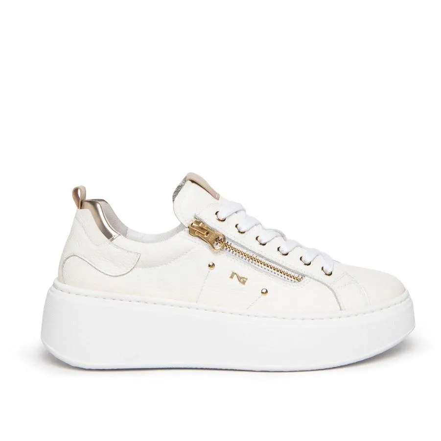 NERO GIARDINI E306521D-707 SNEAKER CERNIERA BIANCO  