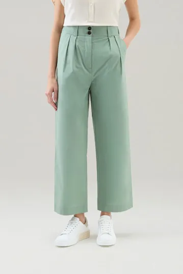 Pantaloni in popeline di puro cotone                                                                                            