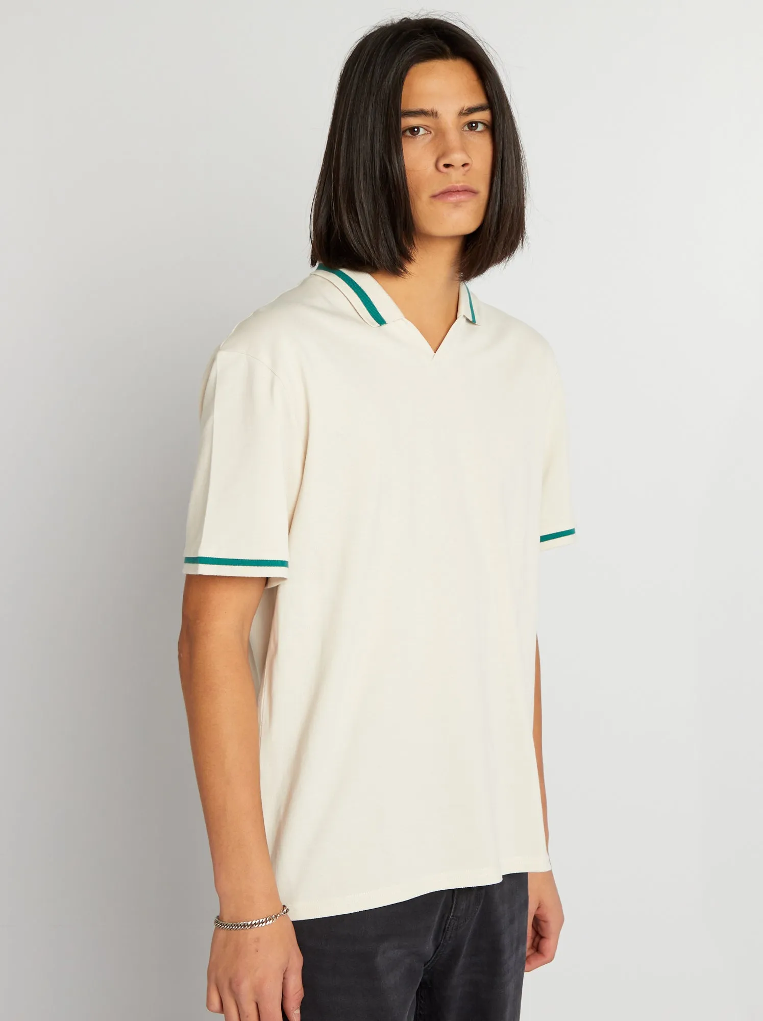 Polo in piqué di cotone - beige