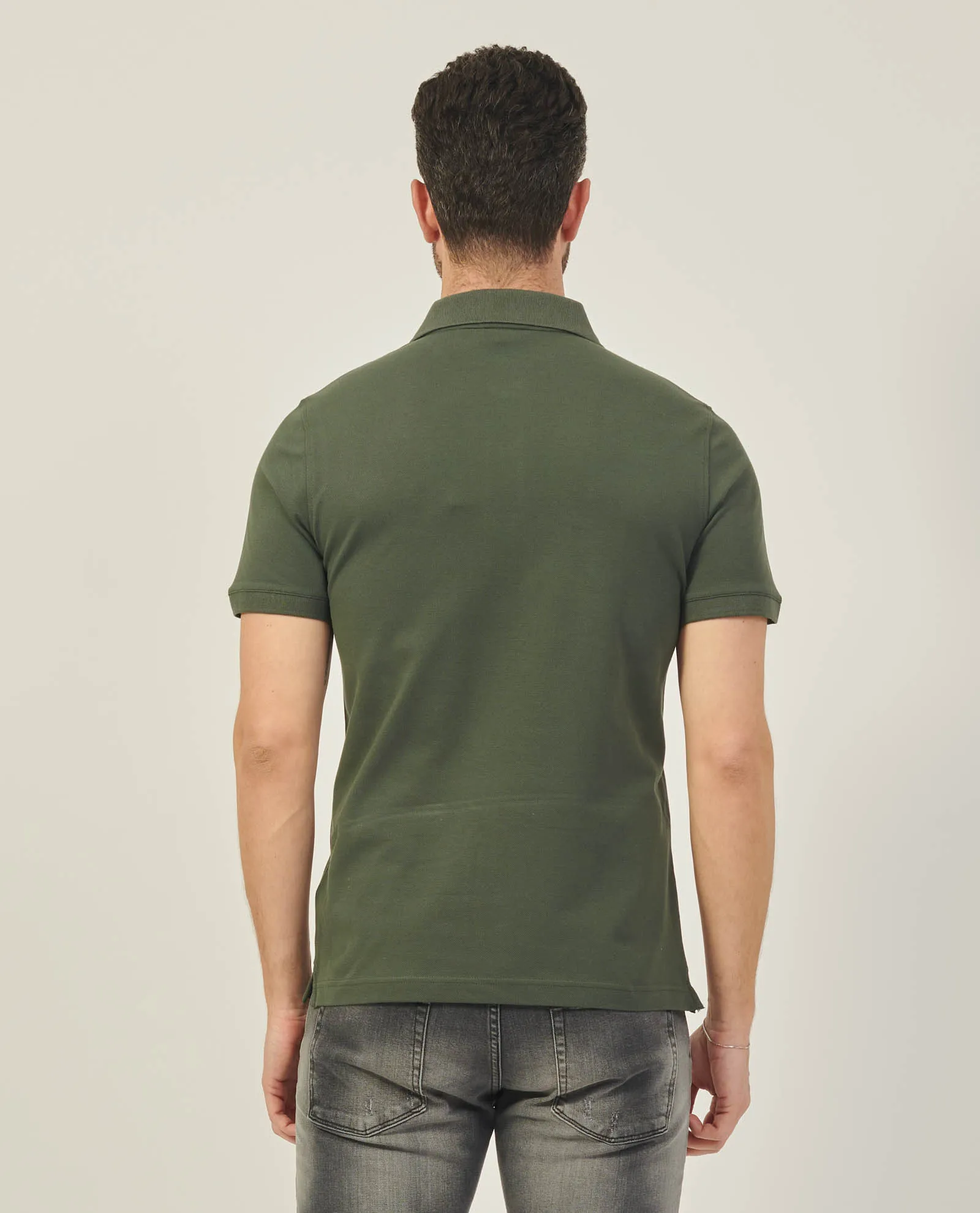 Polo uomo K-way Amedee in pique stretch