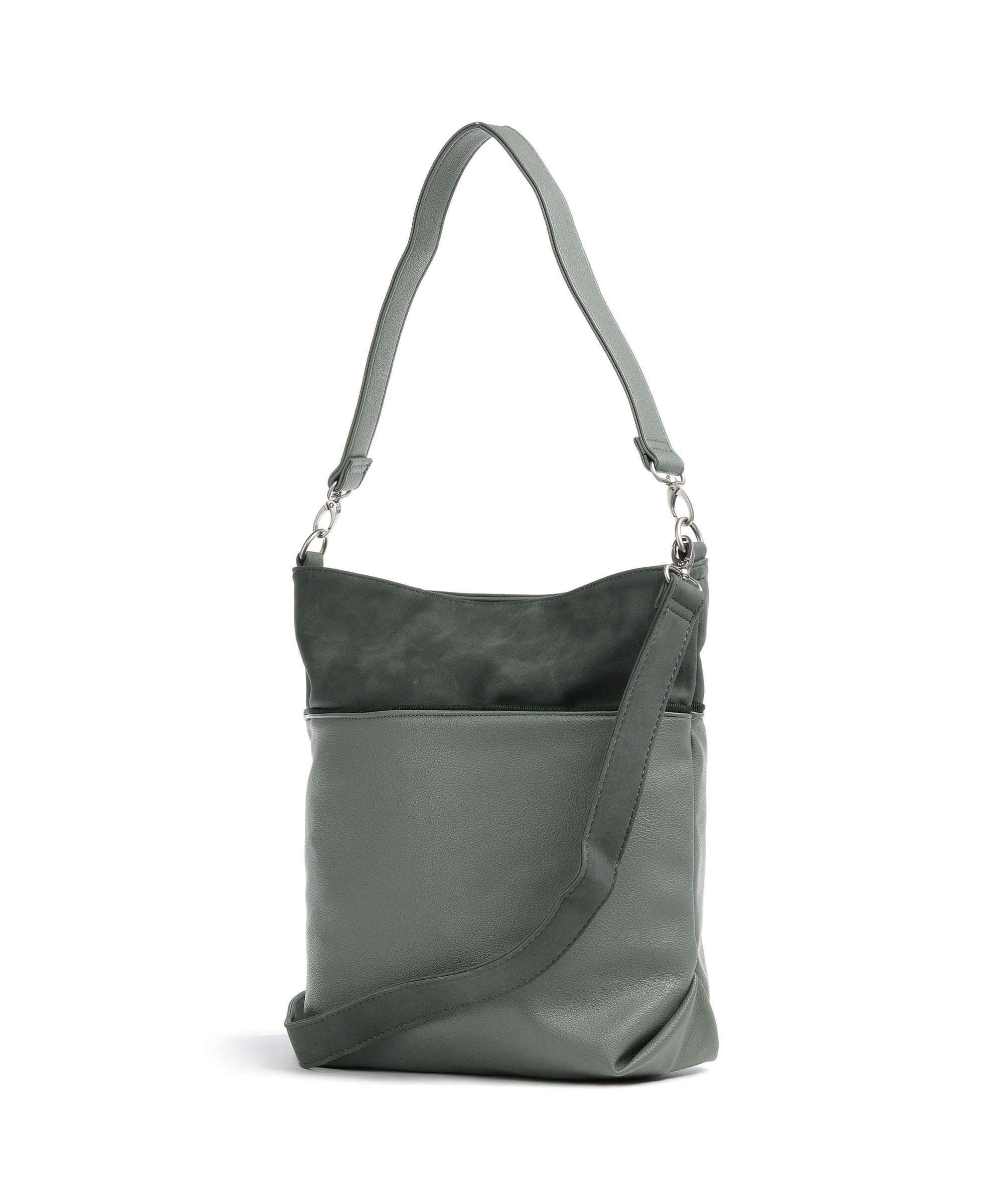  Zwei Jana J12 Borsa hobo pelle sintetica grigio-verde  